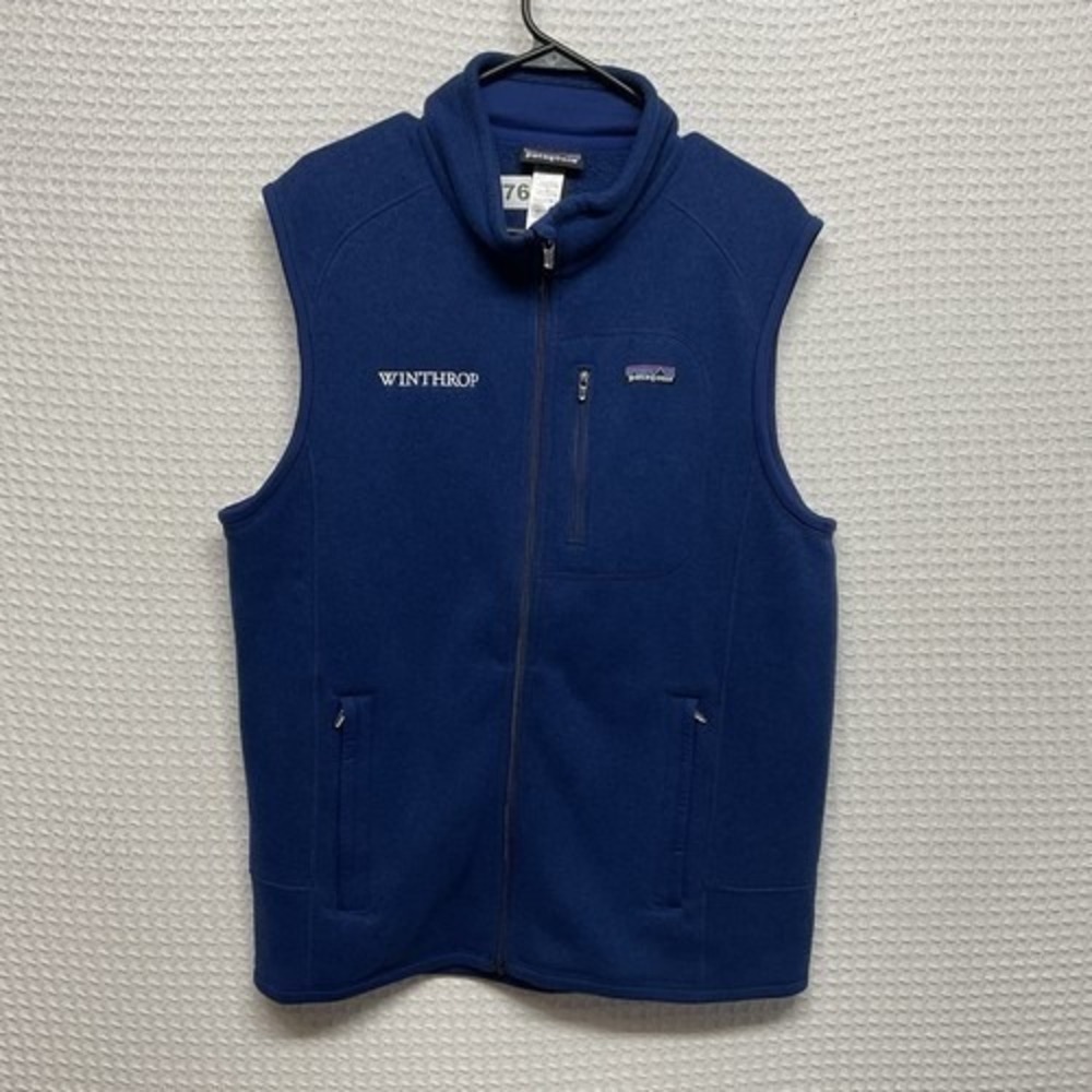 Patagonia Blue Winthrop Logo Sleeveless Pockets‎ Full Zip Vest Men L Thailand